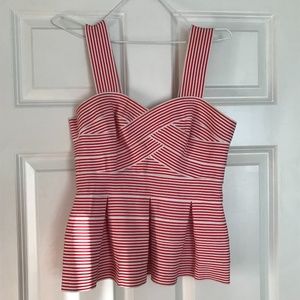 Elastic peplum tank top